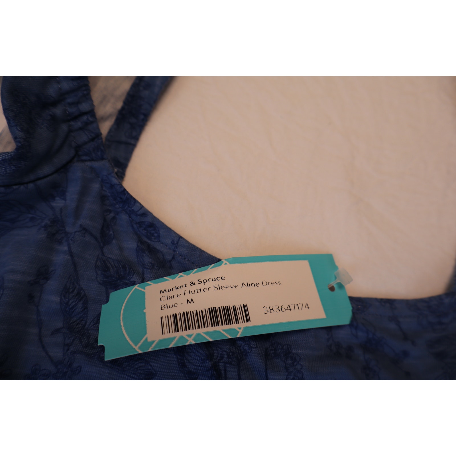 New Market & Spruce Floral Dress Women's Blue Maxi A Line Sleeveless Size M — image 3 of 3